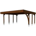 SKANHOLZ Carport "Friesland Set 7", BxT: 557 x 555 cm, Firsthöhe: 254 cm, farbbehandelt - braun