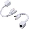 kwmobile Passive Power over Ethernet PoE Adapter Kabel Set - Injektor + Splitter Kabel für Netzwerk, IP Telefon und IP Kamera