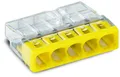 WAGO 2273-0205 COMPACT Verbindungsdosenklemme, 5 Fach, gelb - Inhalt: 100 Stück