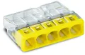 WAGO 2273-0205 COMPACT Verbindungsdosenklemme, 5 Fach, gelb - Inhalt: einzeln