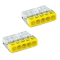 2x WAGO Steckklemme 5 fach gelb 2273-205 Dosenklemmen Compact 5 Klemmstellen
