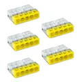 5x WAGO Steckklemme 5 fach gelb 2273-205 Dosenklemmen Compact 5 Klemmstellen