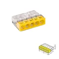 100x COMPACT-Verbindungsdosenklemme, 5-Leiter, 0,5...2,5 mm², transparent/gelb