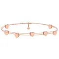 GD GOOD.designs Herz Armband Roségold für Damen | Freundschaftsarmband für Sie - Verstellbar | 18 Karat vergoldete Herzchen Armkette