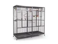 Montana Cages Voliere New Sydney II - ca. 180 x 70 x 180 cm, Antik, Doppelvoliere, Vogelvoliere XXL für Wellensittiche, Finken