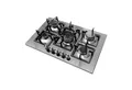 GURARI Gas-Kochfeld GCH FQ 755+WOK Adapter, 75 cm, Edelstahl, 4,0 KW WOK, 5 Gasbrenner,Erdgas, FL.Gas