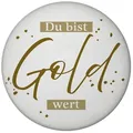 speecheese Magnet Danksagung Magnet rund mit Spruch Du bist Gold wert