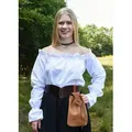 Battle Merchant Kostüm Mittelalter Carmen-Bluse, weiß, Gr. S