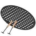 BBQ-Toro Gusseisen Grillrost für Ø 57 cm Kugelgrill | Ø 54 cm | bereits eingebrannt - preseasoned | Zubehör für Holzkohlegrill und vieles mehr | preseasoned Grillrost, Gussgrillrost, Gussrost