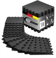 18 Puzzlematten Bodenschutz Fitness - 30x30 Schwarz - Sport Bodenmatte Home Gym