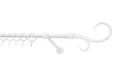 Hexim Gardinenstange, Vorhangstange Ø 16mm inkl. Gardinenringe mit Haken, Metall & Kunststoff (weiß, Kringel) Gardienenstange Vorhang Stangen 2m curtain rod