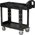 Tischwagen 2 Ladeflächen L770xB420mm schwarz Trgf.226kg Holme/Ladefläche PP