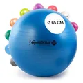 PEZZI - Gymnastikball Pezziball MAXAFE 65cm Ø – Sitzball für Therapie, Sport & Büro - Trainingsball aus Flexton Silpower® latexfrei, widerstandsfähig & elastisch – Blau