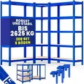 Schwerlast- und Eckregal 3er-Set Blau je 875kg