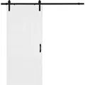inova Holzschiebetür Weiß 775 x 2065 mm Komplettset Schwarz mit Bügelgriff
