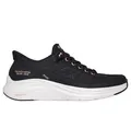 Skechers Contour Foam Golden HourSneaker für Damen, Schwarzes Mesh-Duraleather-Leder, rotgoldener Besatz, 38.5 EU