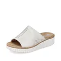 Rieker Damen Pantoletten 69288, Frauen Slipper,Backless Slipper,Gartenschuhe,Sommerschuhe,sommerclogs,Schlupfschuhe,Slides,beige (60),41 EU / 7.5 UK