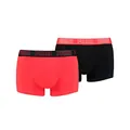 Puma Mens Basic Men's (2 Pack) Trunks, red/Black, M