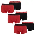 PUMA 6 er Pack Short Boxer Boxershorts Men Pant Unterwäsche kurz 100000884, Farbe:002 - Red/Black, Bekleidungsgröße:M