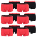 PUMA 12 er Pack Short Boxer Boxershorts Men Pant Unterwäsche kurz 100000884, Farbe:002 - Red/Black, Bekleidungsgröße:M
