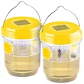 Exbuster Solar Insektenvernichter: 2er-Set giftfreie Solar-LED-Insektenfalle zum Aufhängen und Hinstellen (Insektenfalle für Mücken, für Fliegen, Lampe)
