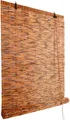 Bambus Rollo (Breite x Höhe) Sichtschutz und Sonnenschutz Jalousie Vorhang für Fenster, Tür, Balkon und Garten | Handgefertigtes Bambusrollo aus Schilfrohr mit Seiljustierung Wohnzimmer (100x130cm)