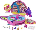 Polly Pocket GKL60 Klein – ganz groß“ Freizeitpark Rucksack mit verstellbaren Trägern, 2 kleinen Puppen, einem Eiswagen und Fahrgeschäften, für Kinder ab 4 Jahren