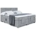 Altdecor Boxspringbett, Hellgrau, Holzwerkstoff, Höhe ca. 38 cm, 207x200 cm, Schlafzimmer, Betten, Boxspringbetten