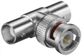 Goobay BNC-Stecker > 2x BNC-Kupplung - T-Adapter mit vergoldeten Kontakten