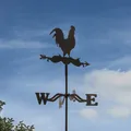 Wetterhahn, Wetterfahne mit Erdspieß und Wandbügel, Windspiel für Wand und Boden