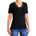 Toker Collection Damen Unterhemd mit 1/2 Arm und hübscher Spitze in versch. Farben