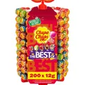 Chupa Chups Lutscher-Rad, Lollipop-Ständer mit 200 Lollis, Aufsteller mit 5 leckeren Geschmacksrichtungen, geeignet für Kiosk, Büro und Geburtstag, 200 x 12g