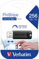 Verbatim USB 3.2 Stick 256GB, PinStripe, schwarz Typ-A, (R) 30MB/s, (W) 10MB/s, Retail-Blister