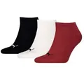 Puma 3P Sneaker Socks Schw/Weinrot Gr 43/46