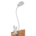 EINLICHT LED Klemmleuchte | Halo | Leseleuchte Klemmlampe, flexibler Schwannenhals 3,3W, 438lm, 3 Stufen step-dimmbar, Klemmspot Leselicht 3000K warmweiß, weiß