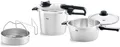 Fissler Schnellkochtopf Fissler Vitavit® premium Schnellkochtopf-Set, 5-teilig, Edelstahl 18/10 (5-tlg), Verriegelungsanzeige, Einstellbares Abdampfen, Einstellbare Kochstufen