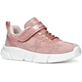 Geox J ARIL GIRL Sneaker, Knitwear Sneaker, Klettschuh mit glitzerndem Klettriegel rosa 24 EU