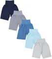 TupTam Unisex Baby Pumphose Sommershorts Baumwolle 5er Pack, Farbe: Gerades Bein/Blau Grau Türkis, Größe: 98/104