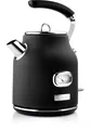 Westinghouse Retro-Wasserkocher, 1,7 L, elektrischer Wasserkocher, BPA-frei, mit Kalkfilter, 2200 W, schwarz