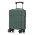 Koffer Trolley Reisekoffer Suitcase, Rollkoffer Handgepäck ,mit 4 Rollen360°, Hartschalenreisekoffer, Zahlenschloss, Weicher Gummigriff(S, Dunkelgrün)