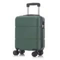 YONSLY Trolley Reisekoffer Suitcase, Rollkoffer Handgepäck mit 4 Rollen 360°, Hartschalenreisekoffer, Zahlenschloss, Weicher Gummigriff (S, Dunkelgrün)