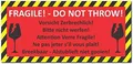 LYSCO Aufkleber Folienaufkleber Vorsicht zerbrechlich - Bitte nicht werfen (AUF-525), (langanhaltend und wetterbeständig, 12tlg), Vorsicht Glas, selbstklebend - DIN lang (210 x 98mm)