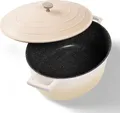 STONELINE® Cocotte Bräter Oval 32x25 cm Creme | mit Deckel