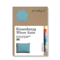 schlafgut Woven Satin Kissenbezug 70x90 cm Petrol Mid Uni in Premium Hotelqualität, Kopfkissenbezug einzeln mit 100% weicher Baumwolle