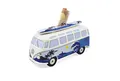 BRISA VW Collection - Volkswagen Spar-Büchse-Schwein-Dose mit Surfbrett im T1 Bulli Bus Samba Design (Surf/Blau)