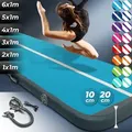 AIRTRACK Matte Tumbling Matte mit Pumpe PVC Tumblingmatte Gymnastikmatte Turnmatte Farbe: Blau-Grau Maße: 200*100x20cm - Blau