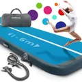 VENDOMNIA Airtrack Matte, 10/20cm hohe aufblasbare Gymnastikmatte in Länge 1/2/3/4/5/6/7/8 m, mit elektrischer Pumpe & Tasche, Tumbling Matte, Turnmatte, Trainingsmatte, Fitnessmatte, Sportmatte,Yoga