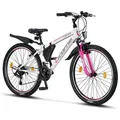 Licorne Bike Guide Premium Mountainbike Shimano,Farbe:Weiß/Rosa;Zoll:26 - Weiß