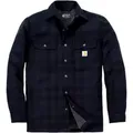 Carhartt Hubbard Plaid Shirt Jacke, schwarz-blau, Größe M für Männer