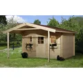 WEKA Gartenhaus "138 A Gr.2", Holz, BxHxT: 450 x 296 x 590 cm (Außenmaße inkl. Dachüberstand) - beige
